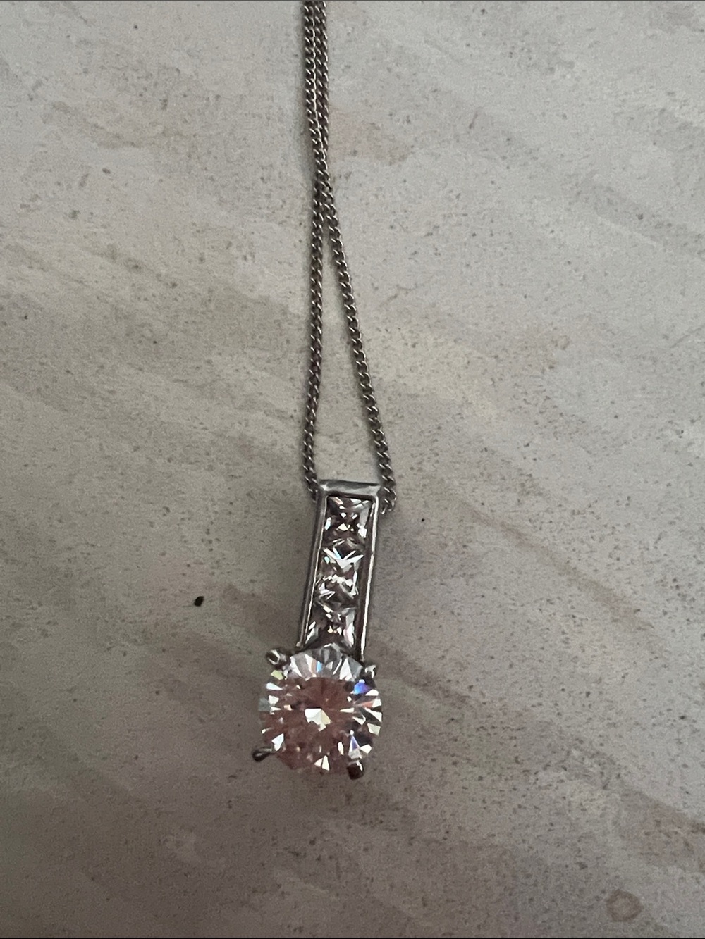 Sparkly Crystal Silver Tone  Necklace